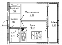 Продажа 1-комн. квартира, 35 м², 6/19 этаж — фото 2