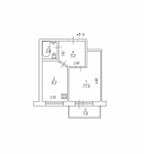 Продажа 1-комн. квартира, 32 м², 1/2 этаж — планировка 1