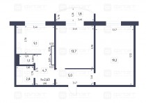 Продажа 2-комн. квартира, 58 м², 3/10 этаж — планировка 1