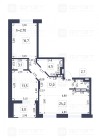 Продажа 3-комн. квартира, 81 м², 11/19 этаж — планировка 1