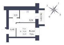 Продажа 1-комн. квартира, 31 м², 8/9 этаж — фото 13