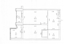Продажа 1-комн. квартира, 53 м², 21/25 этаж — планировка 1