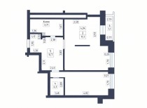 Продажа 2-комн. квартира, 63 м², 7/8 этаж — планировка 1
