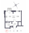 Продажа 1-комн. квартира, 36 м², 4/8 этаж — планировка 1