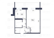 Продажа 1-комн. квартира, 35 м², 2/9 этаж — планировка 1