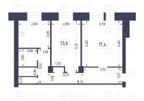 Продажа 2-комн. квартира, 57 м², 2/4 этаж — планировка 1
