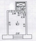 Продажа студия, 1-комн. квартира, 14 м², 8/9 этаж — планировка 1