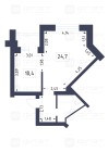 Продажа студия, 1-комн. квартира, 42 м², 3/11 этаж — планировка 1