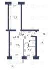 Продажа 2-комн. квартира, 44 м², 5/5 этаж — планировка 1