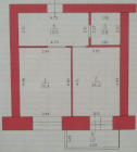 Продажа 1-комн. квартира, 43 м², 12/16 этаж — планировка 2