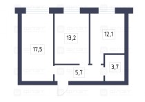 Продажа 2-комн. квартира, 52 м², 9/10 этаж — планировка 1