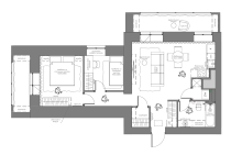 Продажа 3-комн. квартира, 63 м², 11/14 этаж — планировка 1