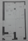 Продажа 2-комн. квартира, 56 м², 12/25 этаж — планировка 1