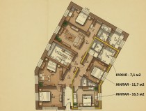 Продажа 2-комн. квартира, 53 м², 2/5 этаж — планировка 1