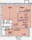 Продажа 1-комн. квартира, 31 м², 2/9 этаж — планировка 1