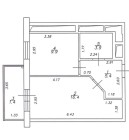 Продажа 1-комн. квартира, 37 м², 6/24 этаж — планировка 1