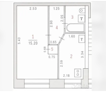 Продажа 1-комн. квартира, 29 м², 2/9 этаж — планировка 1