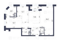Продажа 2-комн. квартира, 86 м², 12/20 этаж — планировка 1