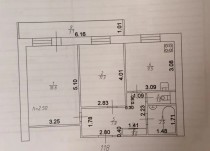 Продажа 2-комн. квартира, 50 м², 3/9 этаж — планировка 1