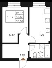 Продажа 1-комн. квартира, 33 м², 6/20 этаж — фото 1
