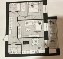 Продажа 2-комн. квартира, 52 м², 5/8 этаж — планировка 1
