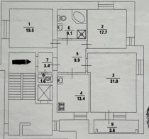 Продажа 3-комн. квартира, 105 м², 6/9 этаж — планировка 1