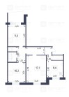 Продажа 3-комн. квартира, 65 м², 4/9 этаж — планировка 1