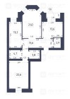 Продажа 3-комн. квартира, 95 м², 4/9 этаж — планировка 2