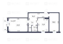 Продажа 2-комн. квартира, 77 м², 4/10 этаж — планировка 1