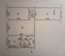 Продажа 3-комн. квартира, 60 м², 1/5 этаж — планировка 1