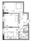 Продажа 2-комн. квартира, 61 м², 7/19 этаж — планировка 1