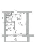 Продажа 1-комн. квартира, 35 м², 8/9 этаж — планировка 1