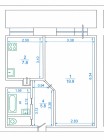Продажа 1-комн. квартира, 37 м², 14/14 этаж — планировка 1