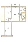 Продажа 3-комн. квартира, 58 м², 5/5 этаж — планировка 1
