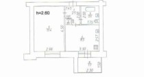 Продажа 1-комн. квартира, 30 м², 9/9 этаж — планировка 1