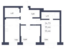 Продажа 2-комн. квартира, 56 м², 11/20 этаж — фото 5