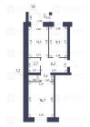 Продажа 2-комн. квартира, 51 м², 6/6 этаж — планировка 1
