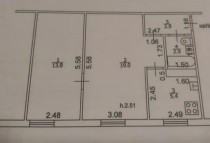 Продажа 2-комн. квартира, 44 м², 1/5 этаж — планировка 1
