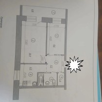 Продажа 2-комн. квартира, 43 м², 9/9 этаж — планировка 1
