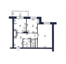 Продажа 2-комн. квартира, 51 м², 17/18 этаж — планировка 1