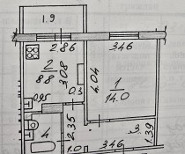 Продажа 1-комн. квартира, 33 м², 6/10 этаж — планировка 1