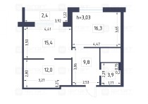 Продажа 2-комн. квартира, 58 м², 10/22 этаж — планировка 1