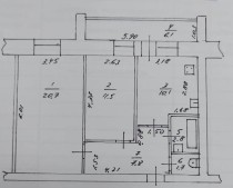 Продажа 2-комн. квартира, 56 м², 7/10 этаж — планировка 1