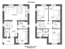Продажа дом 115 м², участок 4 сот. — планировка 1