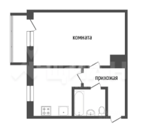 Продажа 1-комн. квартира, 37 м², 3/10 этаж — планировка 1