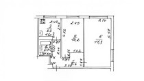 Продажа 2-комн. квартира, 42 м², 2/2 этаж — планировка 1
