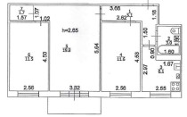 Продажа 3-комн. квартира, 59 м², 2/5 этаж — планировка 1