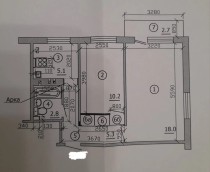 Продажа 2-комн. квартира, 43 м², 3/5 этаж — планировка 1