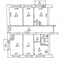 Продажа 5-комн. квартира, 93 м², 2/3 этаж — планировка 1