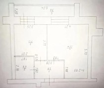 Продажа 1-комн. квартира, 42 м², 1/9 этаж — планировка 1